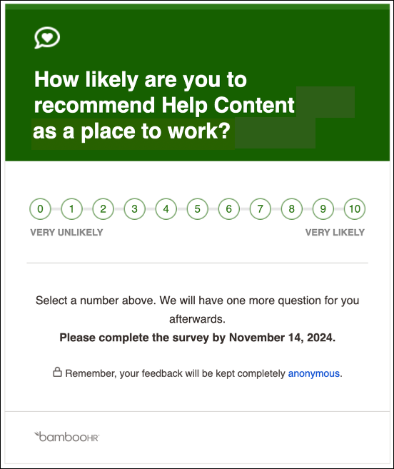 Help Content EA Employee Satisfaction Survey - smiller@bamboohr.com - BambooHR Mail