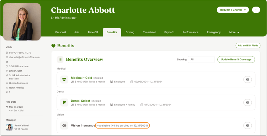 Charlotte Abbott - Benefits
