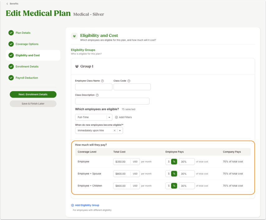 Edit Medical Plan