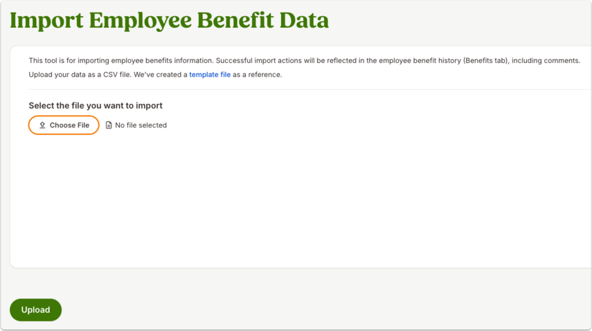 Import Employee Benefit Data