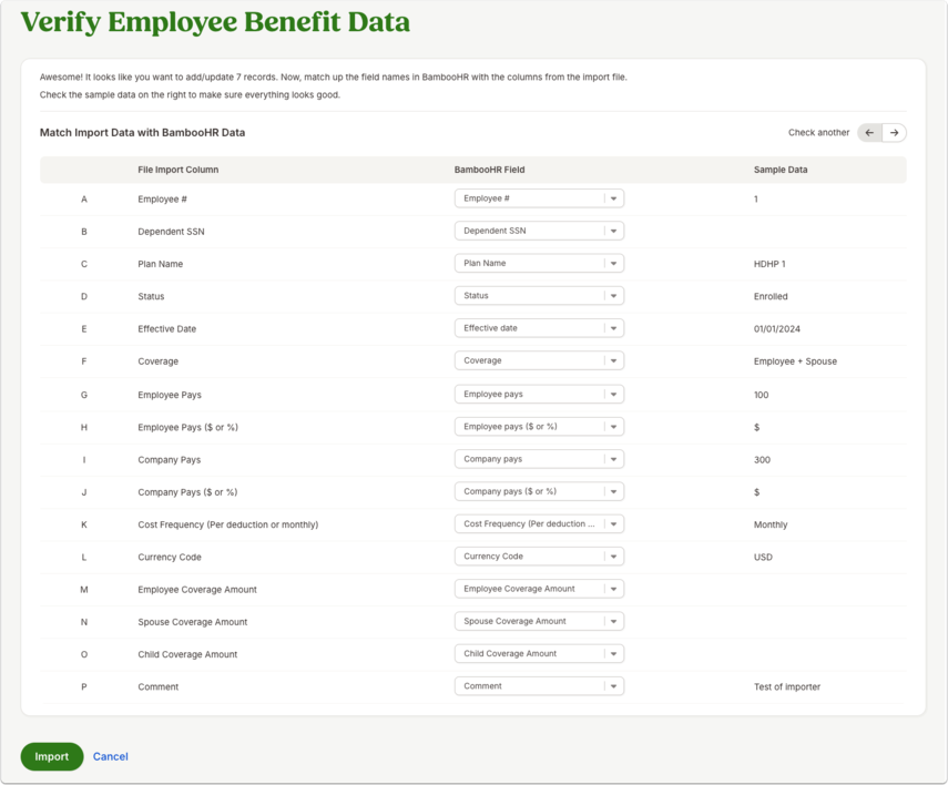 Verify Employee Benefit Data