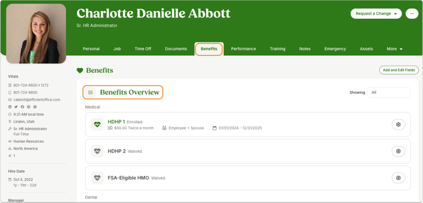 Charlotte Abbott - Benefits