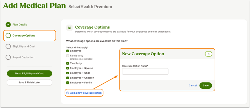 Add Medical Plan