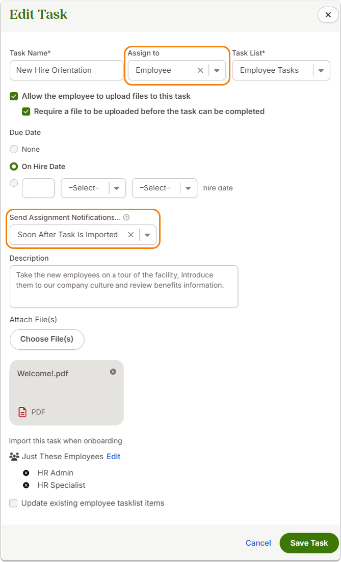 Assign Tasks