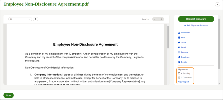 Signature Details (Document Preview)