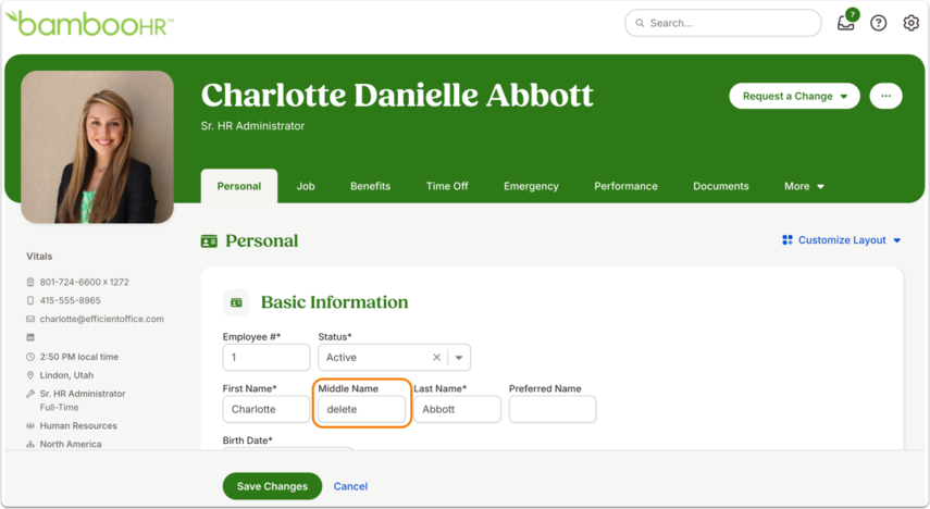 Charlotte Abbott - Personal