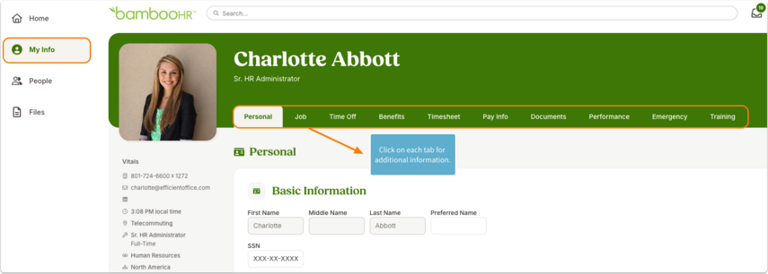 Charlotte Abbott - Personal