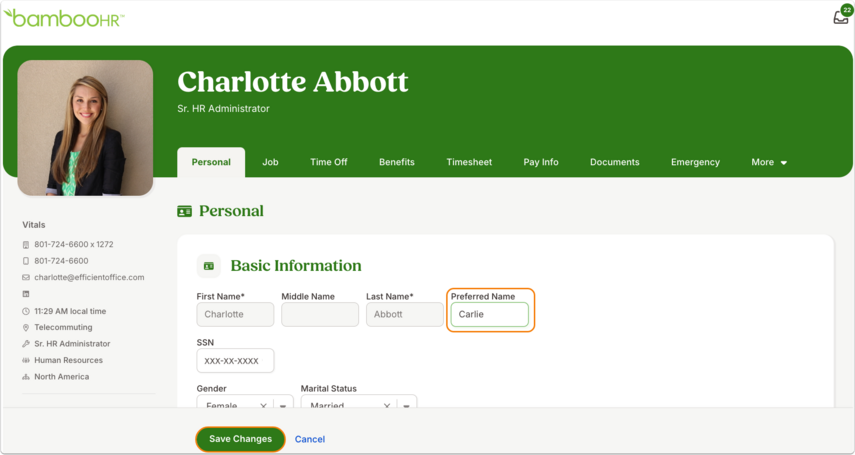 Charlotte Abbott - Personal