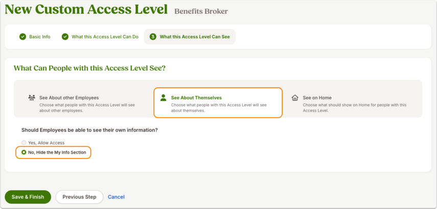 New Custom Access Level