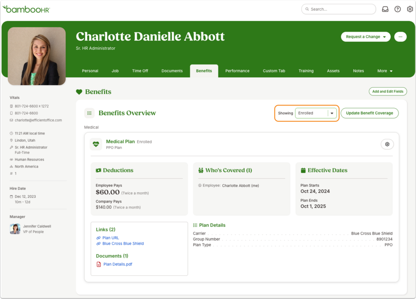 Charlotte Abbott - Benefits