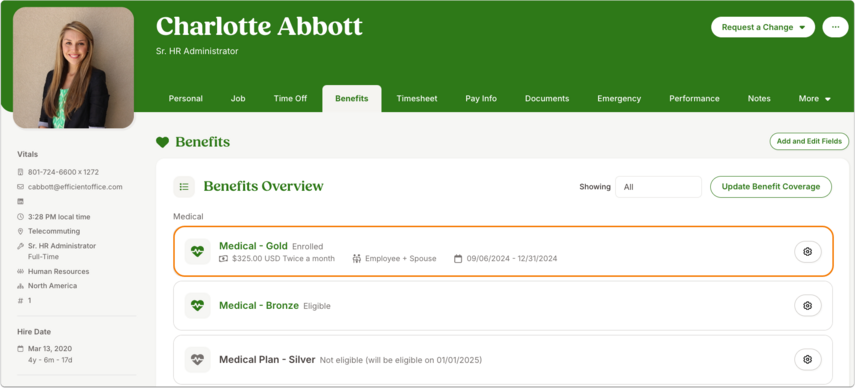 Charlotte Abbott - Benefits