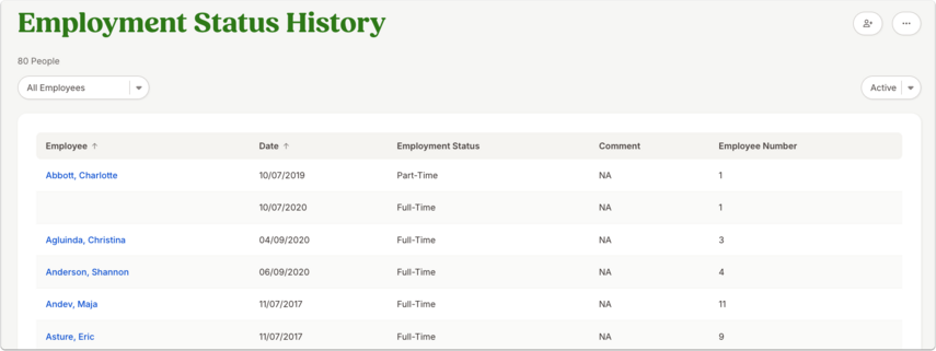 Employment Status History