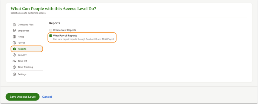 Edit Custom Access Level