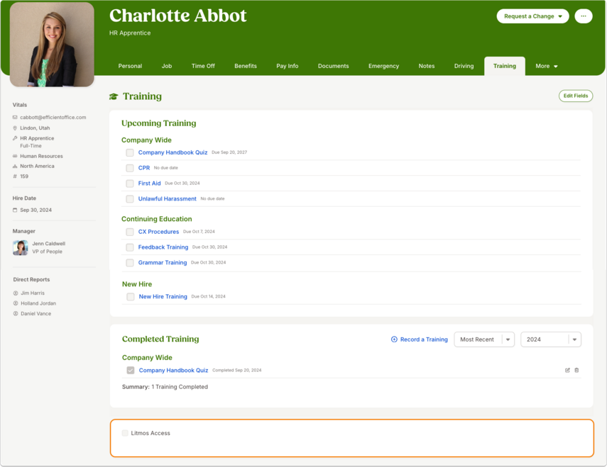 Charlotte Abbot - Training