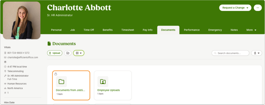 Charlotte Abbott - Employee Documents
