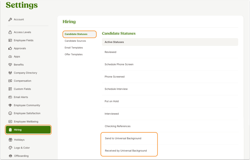 Candidate Statuses