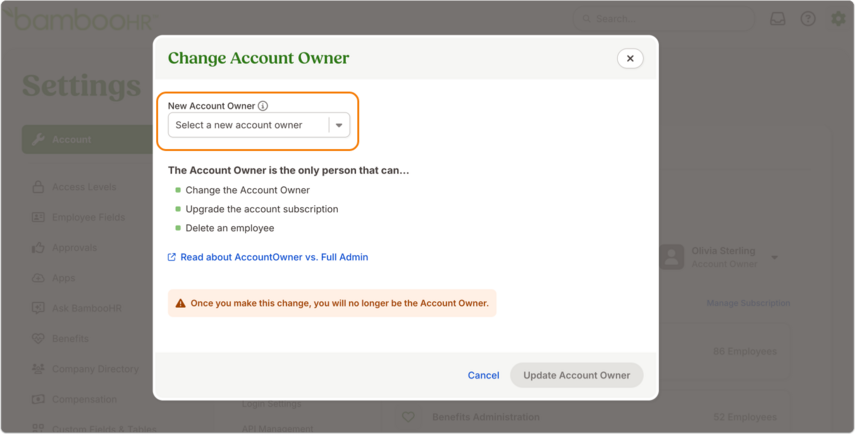 Change Account Owner