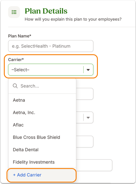 Add Medical Plan