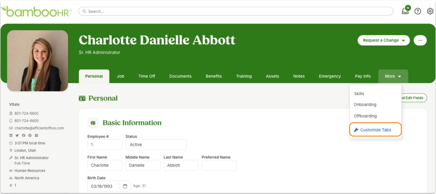Charlotte Abbott - Personal