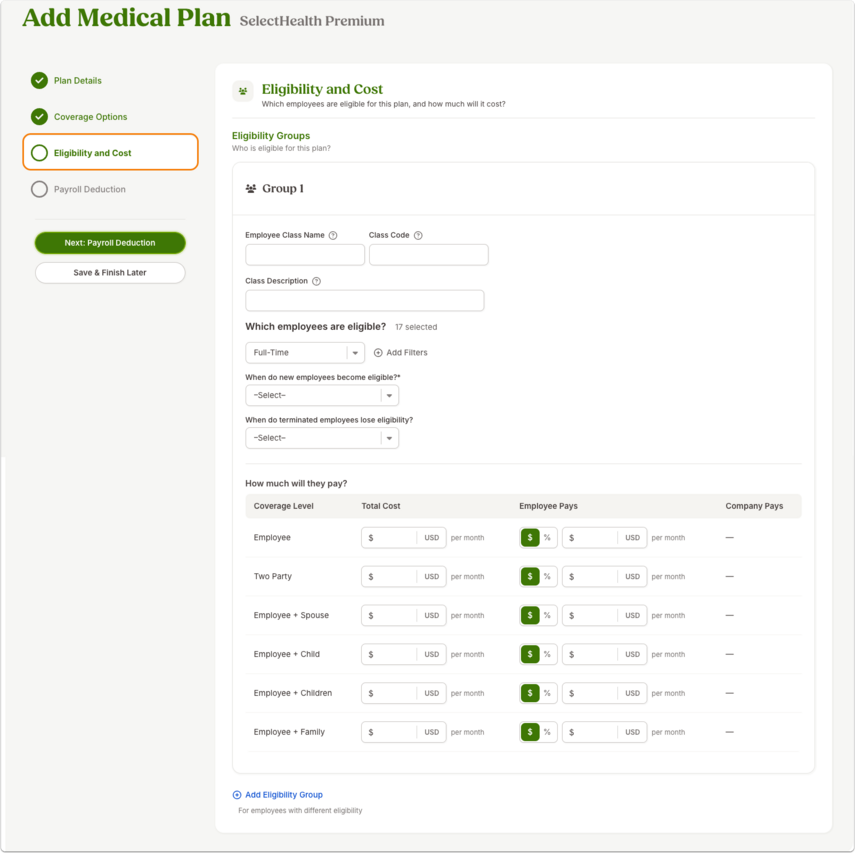 Add Medical Plan