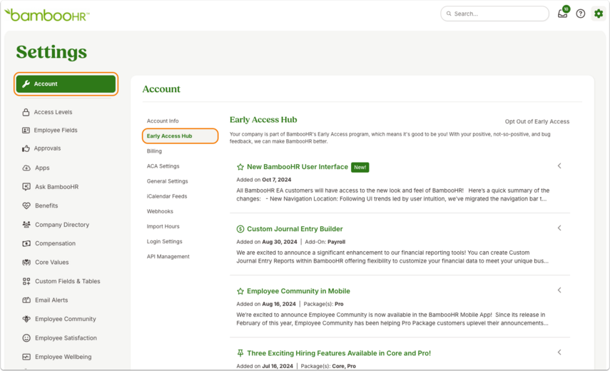 Early Access Hub