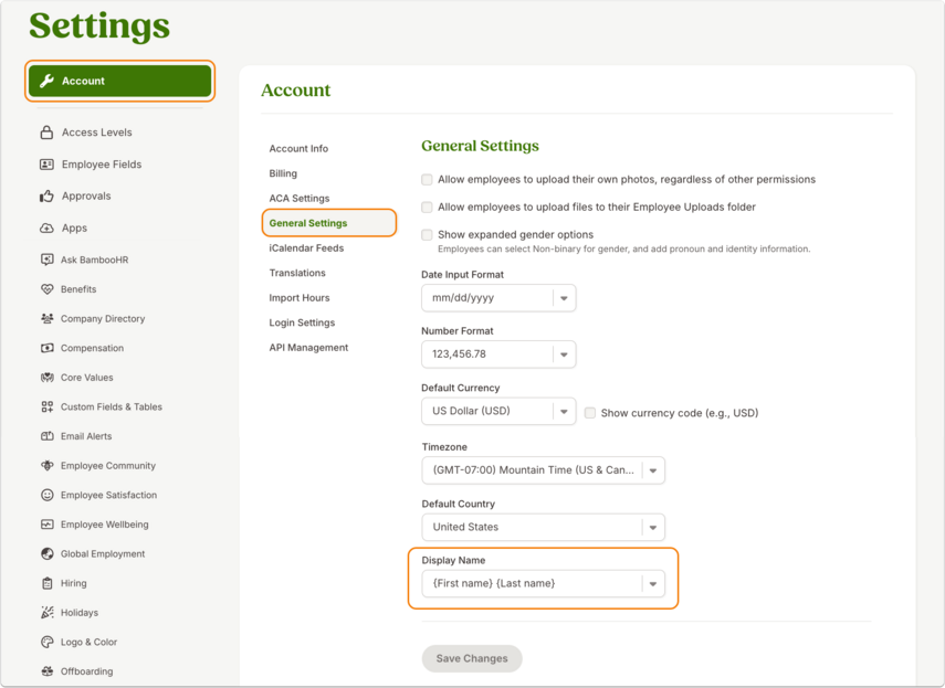 General Settings