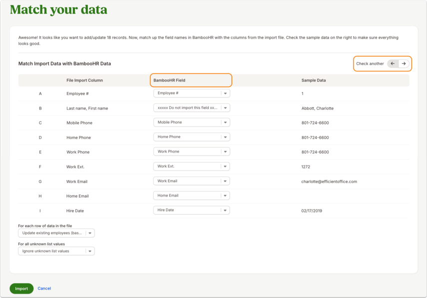 Match your data