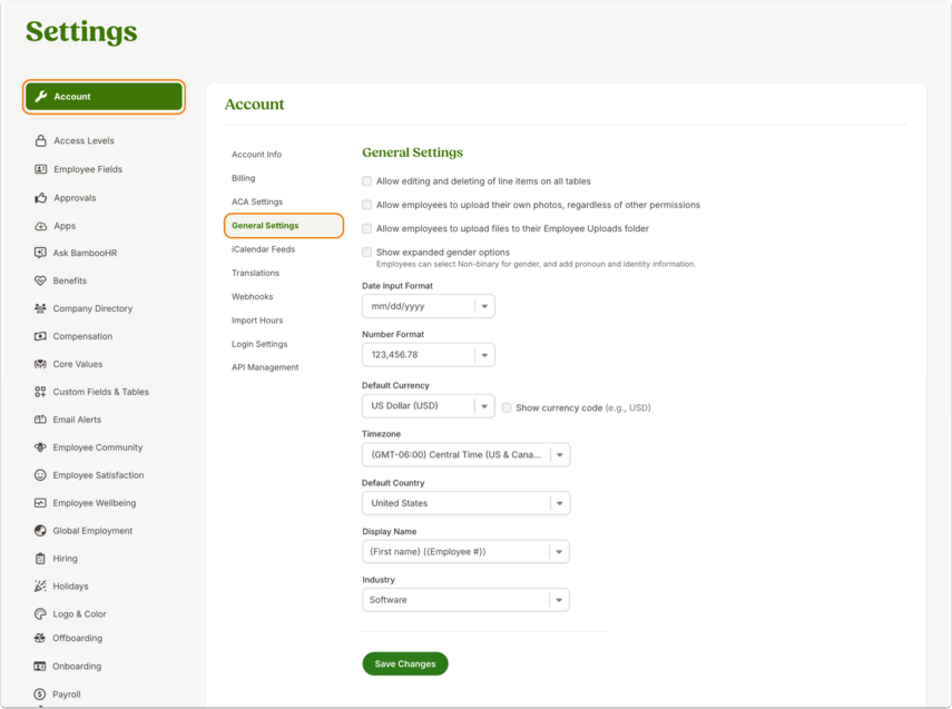 General Settings