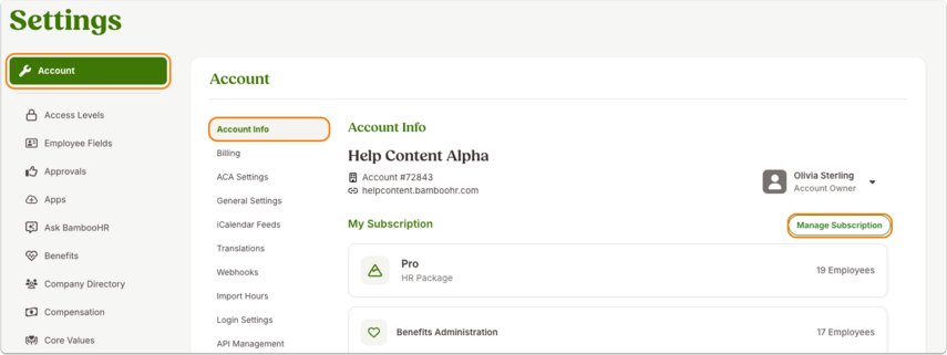 Account Info