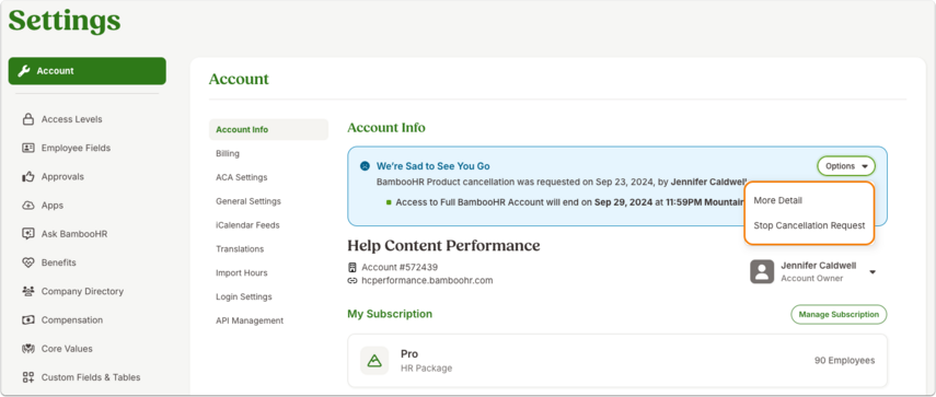 Account Info