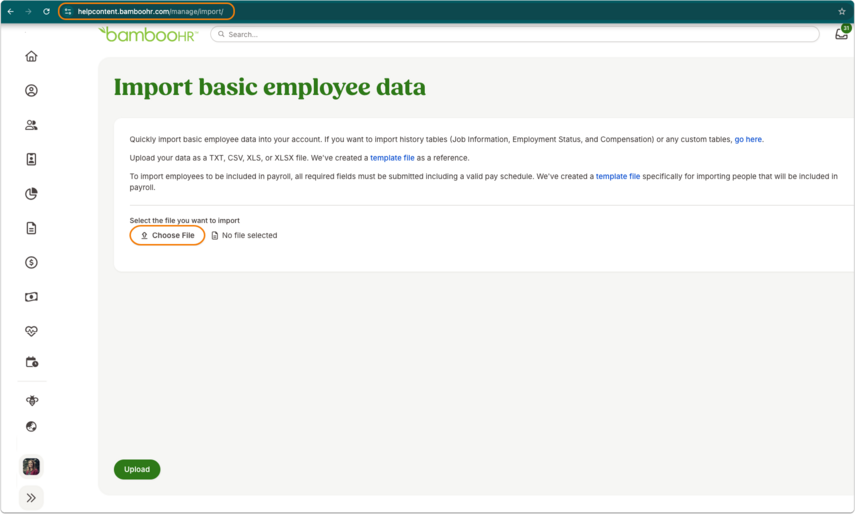 Import basic employee data